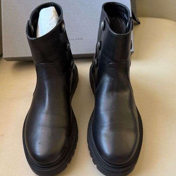 Aquatalia Carina Calf Boots Size 8M with Side Snap Closure , Black - Picture 9 of 11